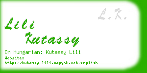 lili kutassy business card